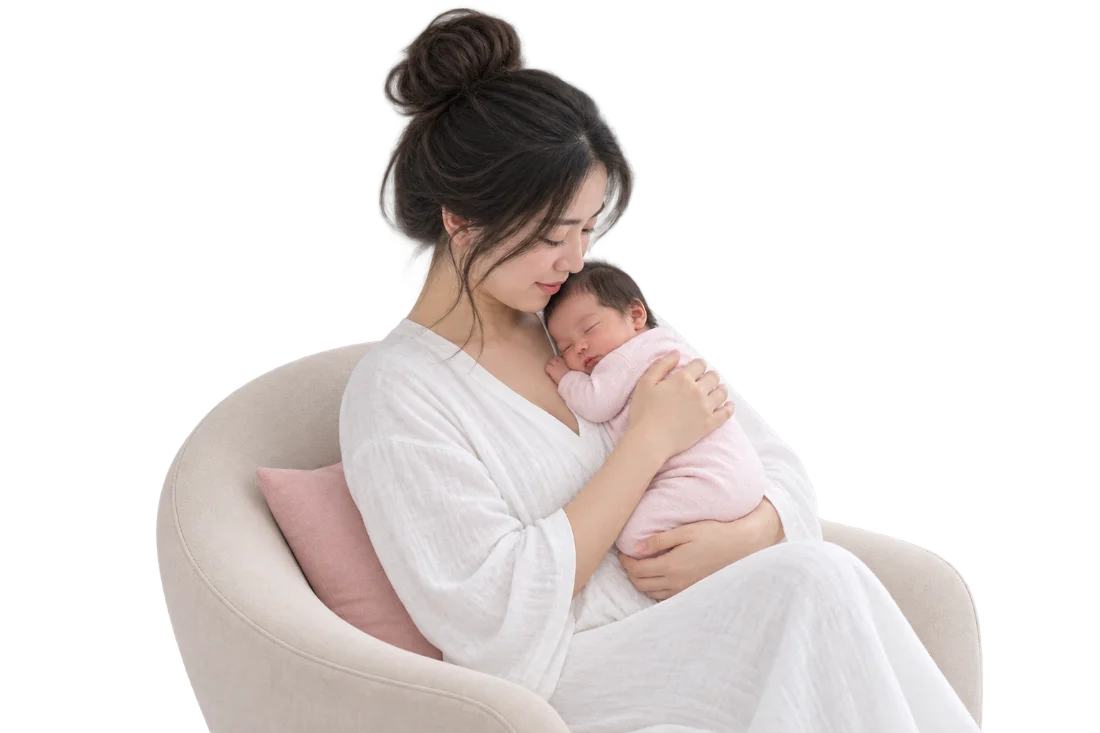 妈妈怀抱新生宝宝